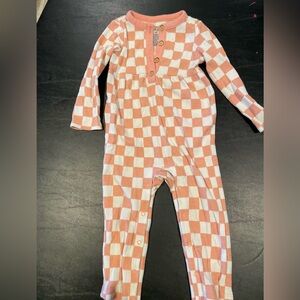 Cat & Jack Pink and White Checkered onesie.